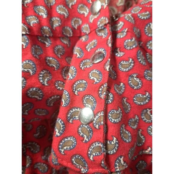 Angeles Jumpsuit Vintage 80s Size XS/S Red Brown Paisley Pockets California USA - Picture 6 of 10